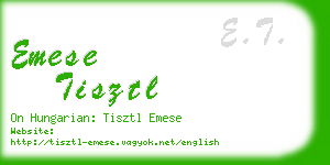 emese tisztl business card